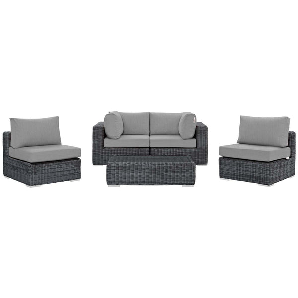 Modway Furniture Outdoor Seating Sets EEI-1896-GRY-GRY-SET IMAGE 1