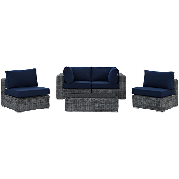 Modway Furniture Outdoor Seating Sets EEI-1896-GRY-NAV-SET IMAGE 1