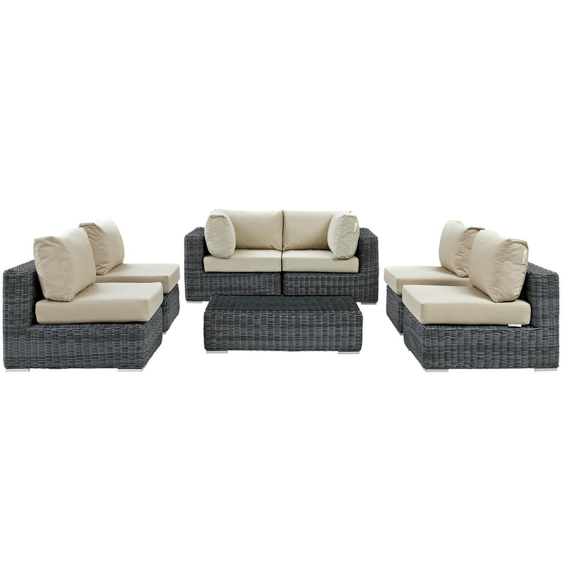 Modway Furniture Outdoor Seating Sets EEI-1897-GRY-BEI-SET IMAGE 1