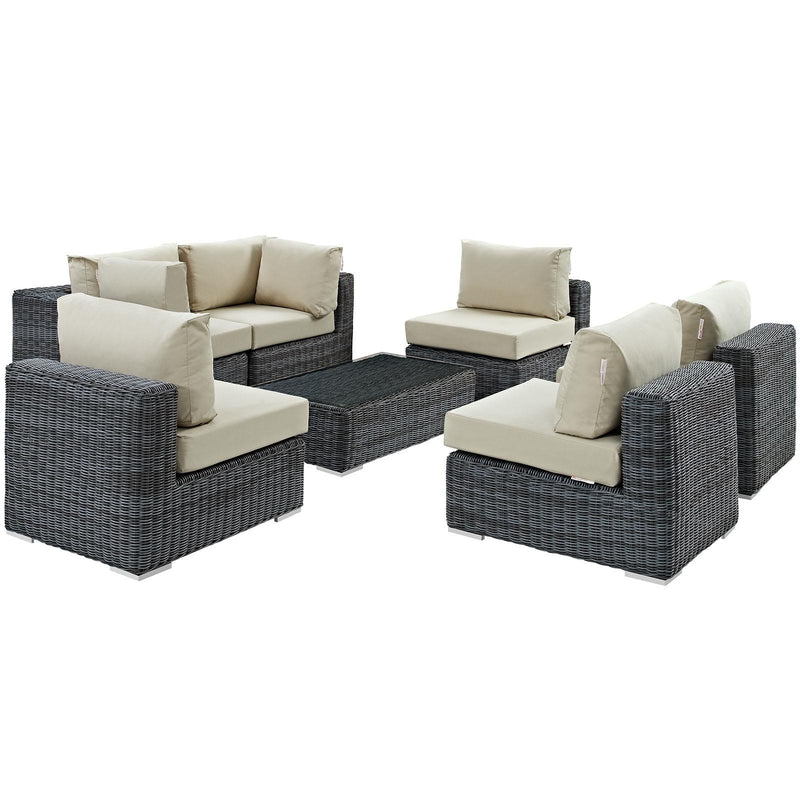 Modway Furniture Outdoor Seating Sets EEI-1897-GRY-BEI-SET IMAGE 2