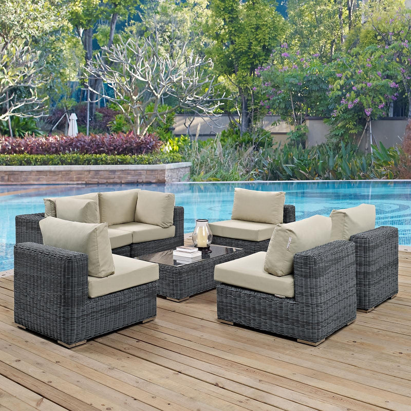 Modway Furniture Outdoor Seating Sets EEI-1897-GRY-BEI-SET IMAGE 7