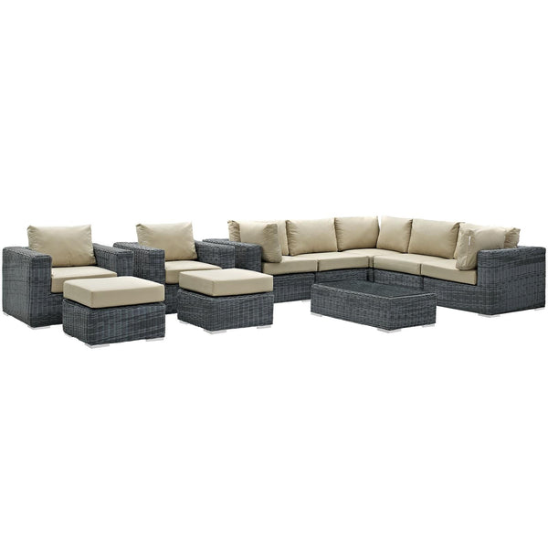 Modway Furniture Outdoor Seating Sets EEI-1902-GRY-BEI-SET IMAGE 1