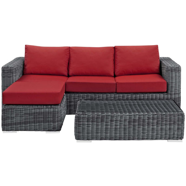 Modway Furniture Outdoor Seating Sets EEI-1903-GRY-RED-SET IMAGE 1