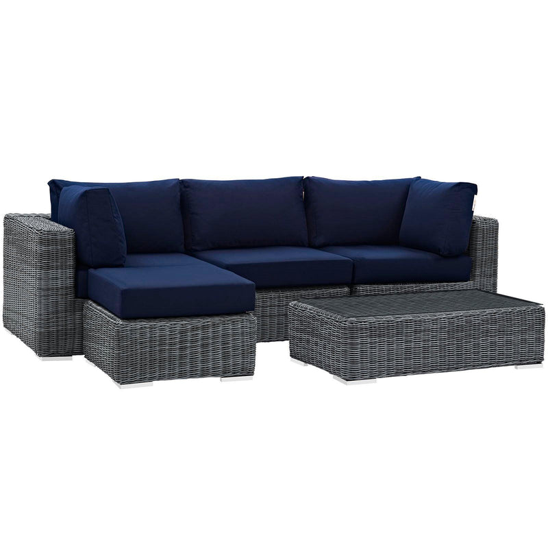 Modway Furniture Outdoor Seating Sets EEI-1904-GRY-NAV-SET IMAGE 2