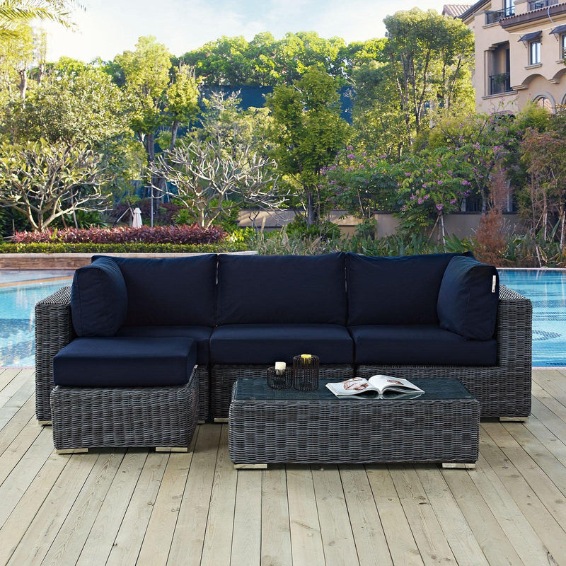 Modway Furniture Outdoor Seating Sets EEI-1904-GRY-NAV-SET IMAGE 7