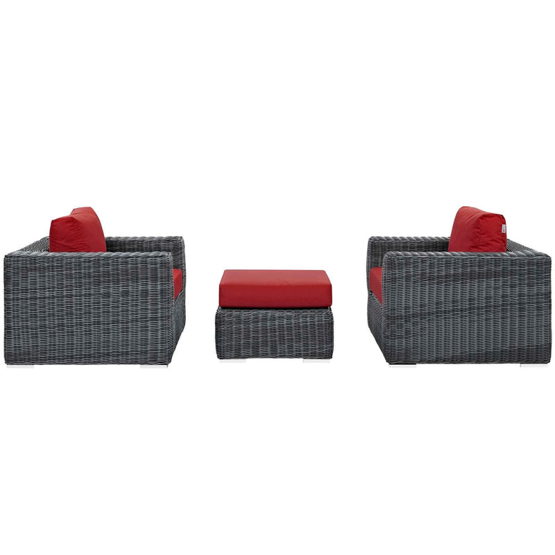 Modway Furniture Outdoor Seating Sets EEI-1905-GRY-RED-SET IMAGE 3