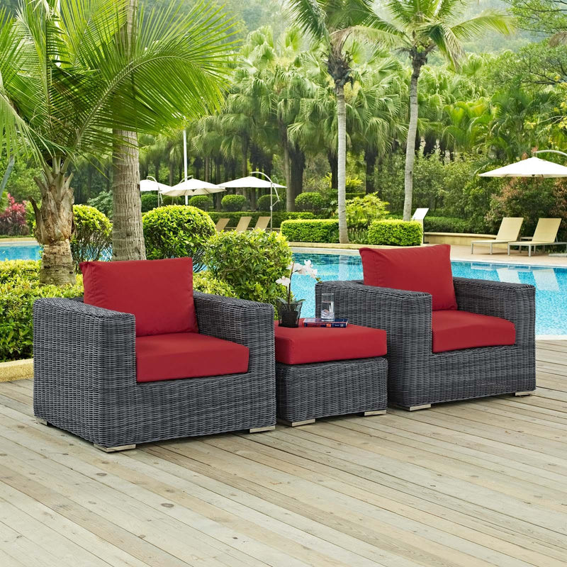 Modway Furniture Outdoor Seating Sets EEI-1905-GRY-RED-SET IMAGE 6