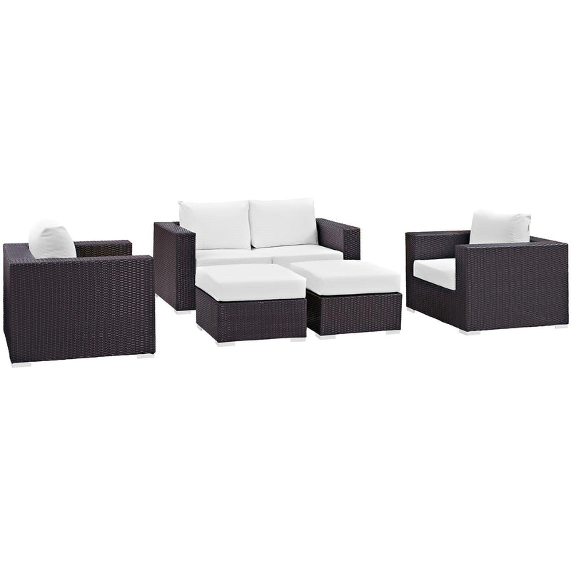 Modway Furniture Outdoor Seating Sets EEI-2158-EXP-WHI-SET IMAGE 2