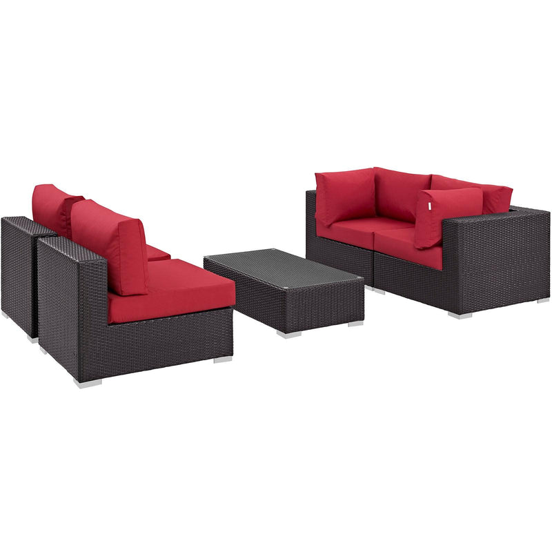 Modway Furniture Outdoor Seating Sets EEI-2163-EXP-RED-SET IMAGE 3