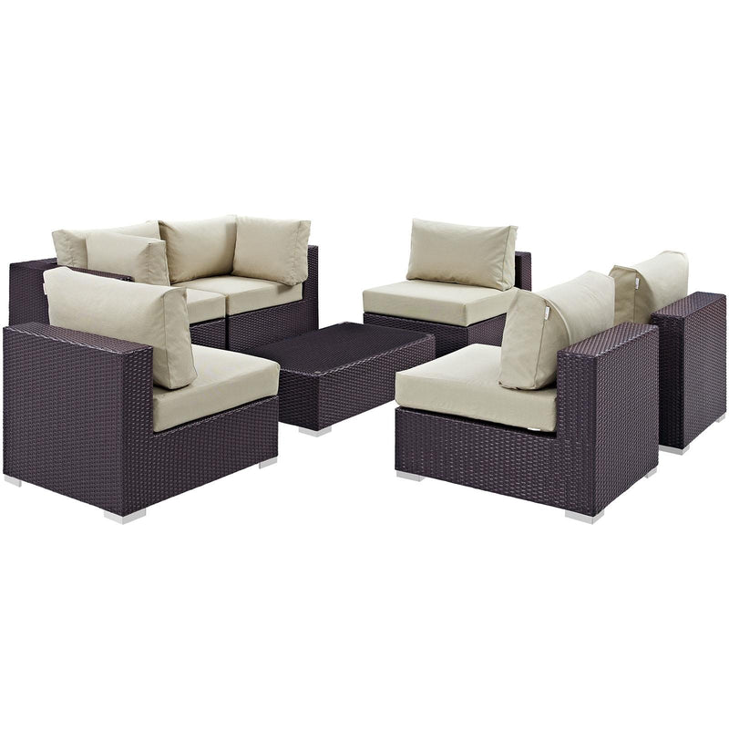 Modway Furniture Outdoor Seating Sets EEI-2164-EXP-BEI-SET IMAGE 3