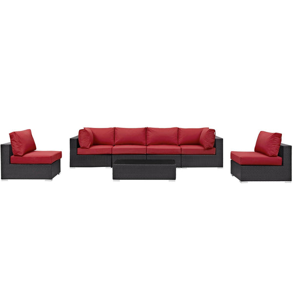 Modway Furniture Outdoor Seating Sets EEI-2164-EXP-RED-SET IMAGE 1