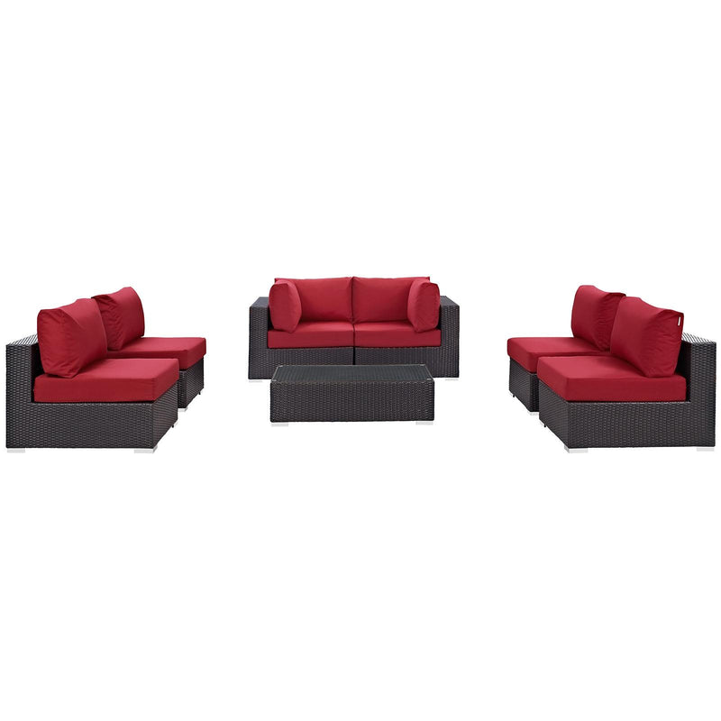 Modway Furniture Outdoor Seating Sets EEI-2164-EXP-RED-SET IMAGE 2