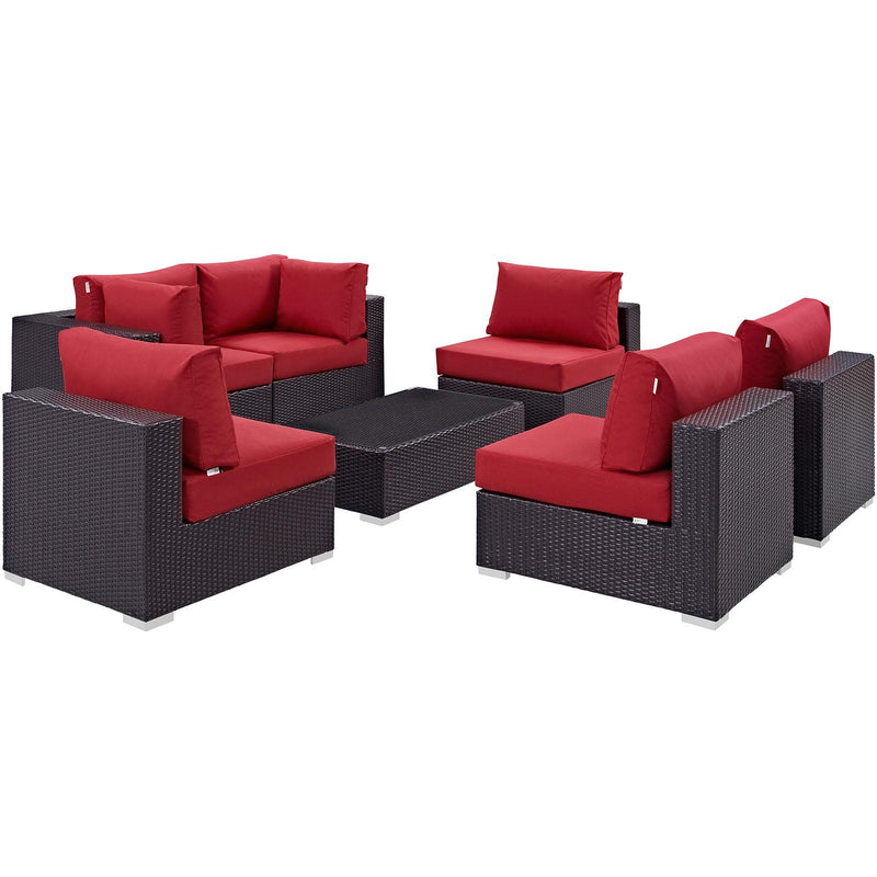 Modway Furniture Outdoor Seating Sets EEI-2164-EXP-RED-SET IMAGE 3