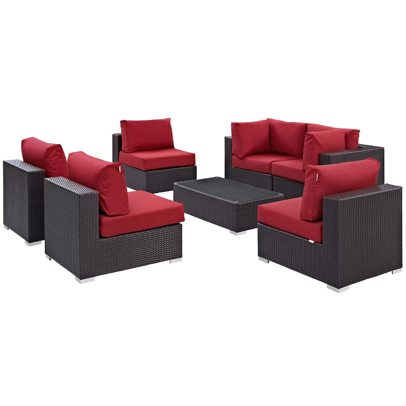 Modway Furniture Outdoor Seating Sets EEI-2164-EXP-RED-SET IMAGE 4