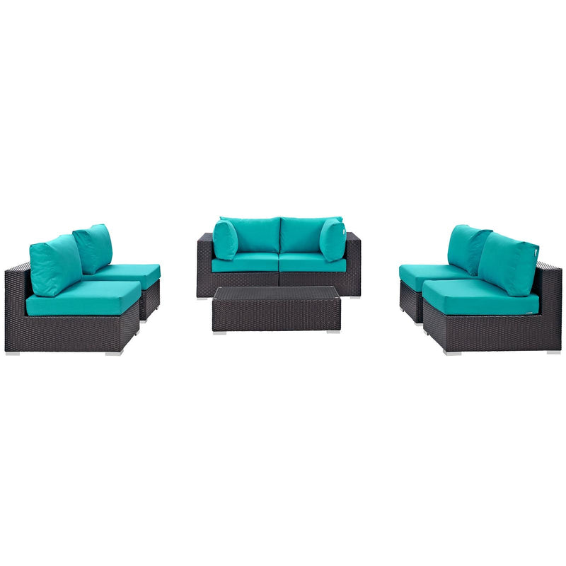 Modway Furniture Outdoor Seating Sets EEI-2164-EXP-TRQ-SET IMAGE 2