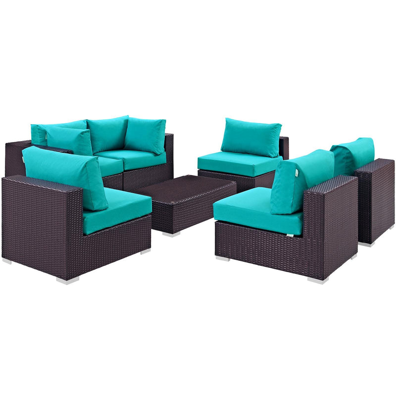 Modway Furniture Outdoor Seating Sets EEI-2164-EXP-TRQ-SET IMAGE 3