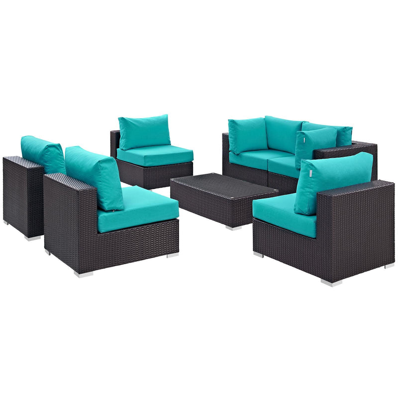 Modway Furniture Outdoor Seating Sets EEI-2164-EXP-TRQ-SET IMAGE 4