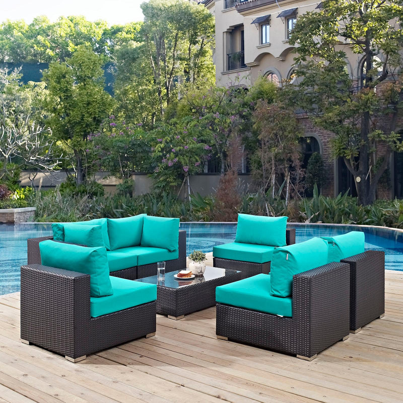 Modway Furniture Outdoor Seating Sets EEI-2164-EXP-TRQ-SET IMAGE 8