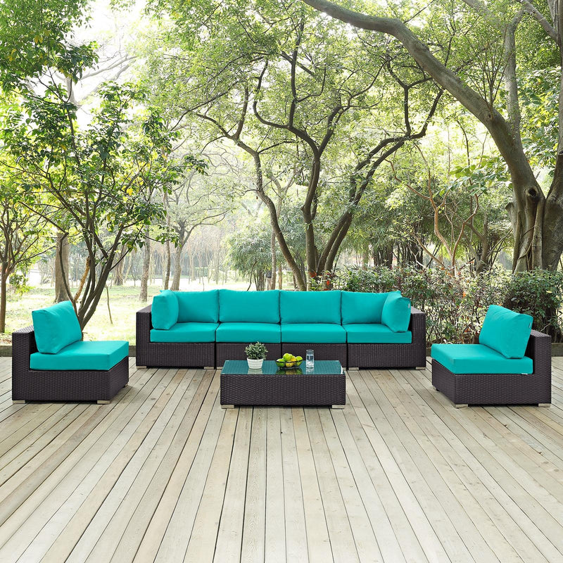 Modway Furniture Outdoor Seating Sets EEI-2164-EXP-TRQ-SET IMAGE 9