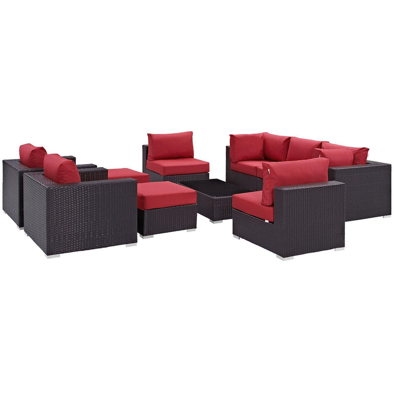 Modway Furniture Outdoor Seating Sets EEI-2169-EXP-RED-SET IMAGE 1