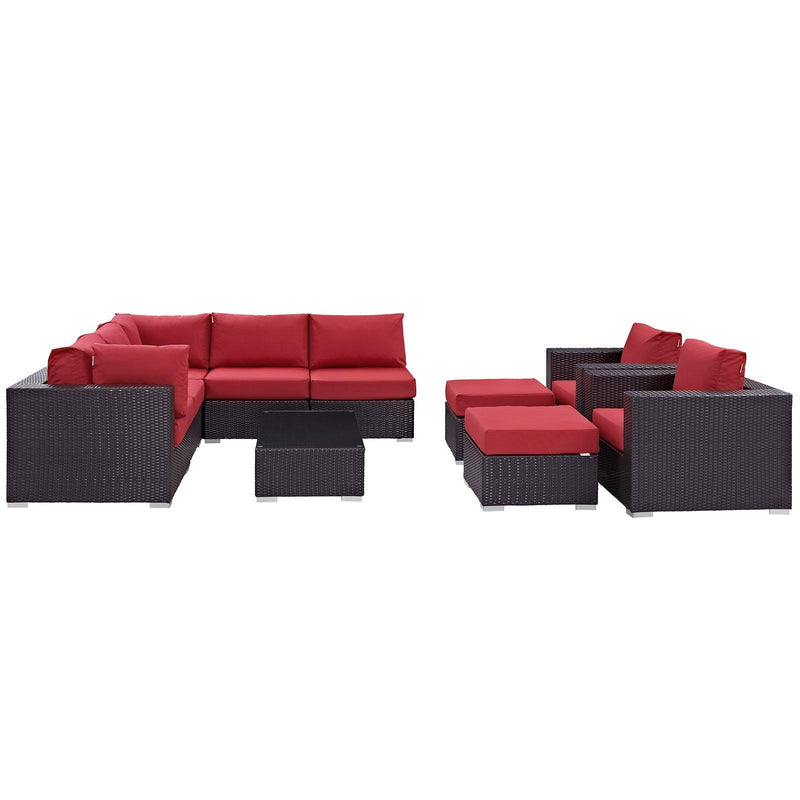 Modway Furniture Outdoor Seating Sets EEI-2169-EXP-RED-SET IMAGE 2