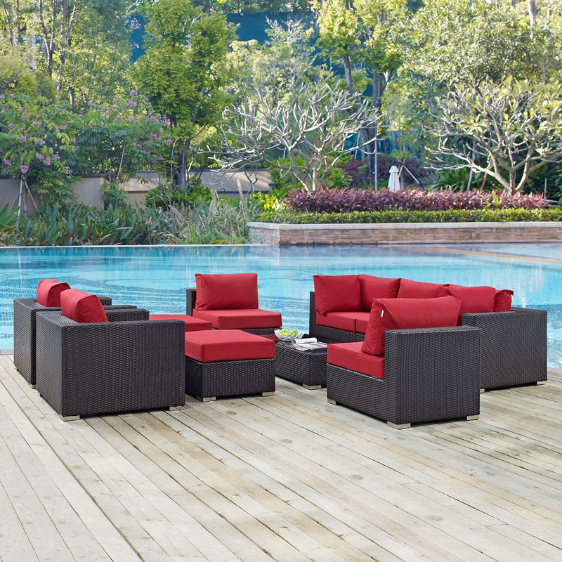 Modway Furniture Outdoor Seating Sets EEI-2169-EXP-RED-SET IMAGE 8