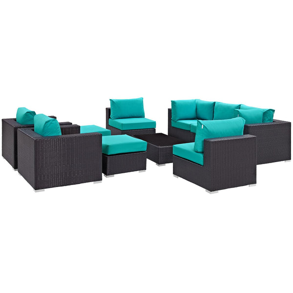 Modway Furniture Outdoor Seating Sets EEI-2169-EXP-TRQ-SET IMAGE 1