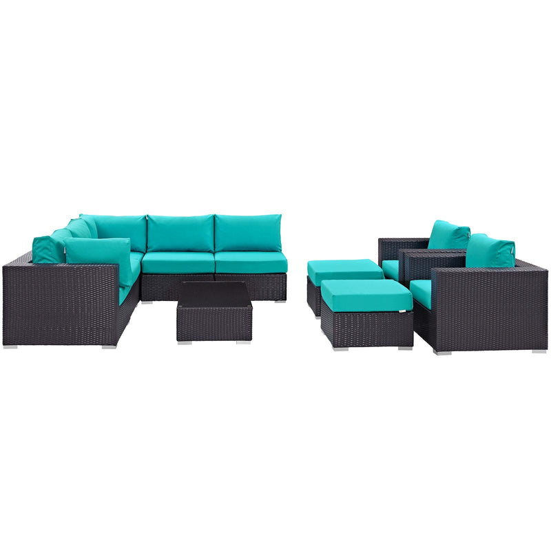 Modway Furniture Outdoor Seating Sets EEI-2169-EXP-TRQ-SET IMAGE 2