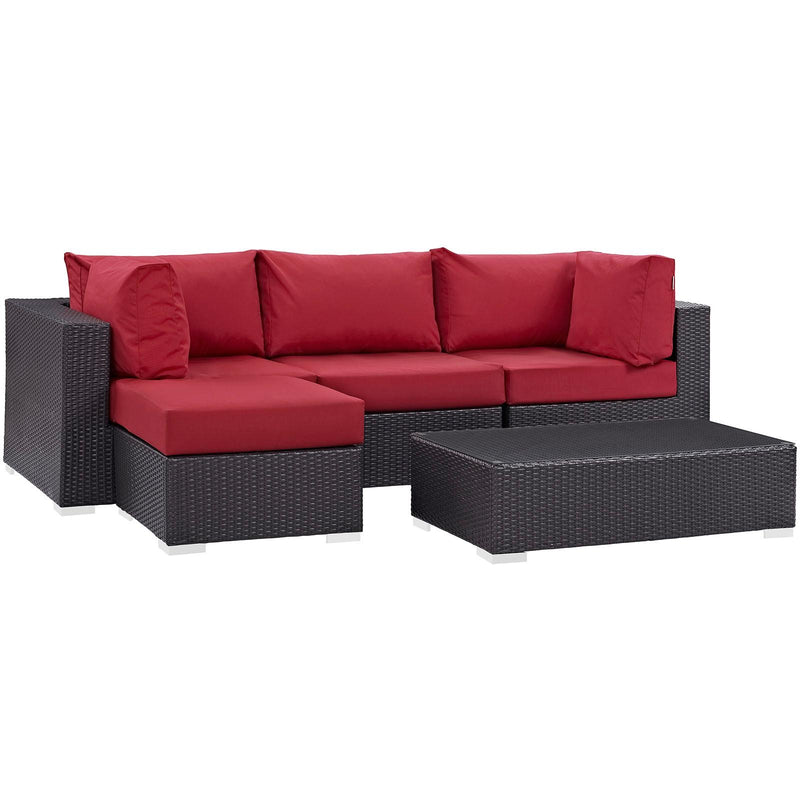 Modway Furniture Outdoor Seating Sets EEI-2172-EXP-RED-SET IMAGE 2