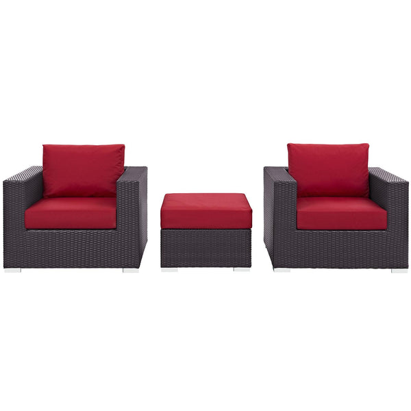 Modway Furniture Outdoor Seating Sets EEI-2174-EXP-RED-SET IMAGE 1