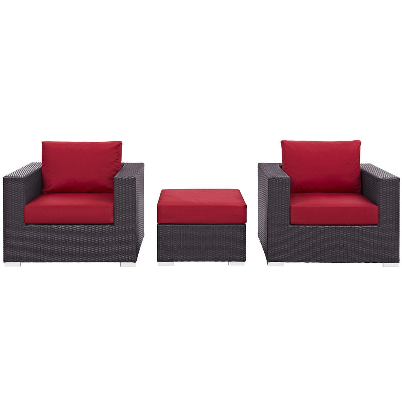 Modway Furniture Outdoor Seating Sets EEI-2174-EXP-RED-SET IMAGE 1