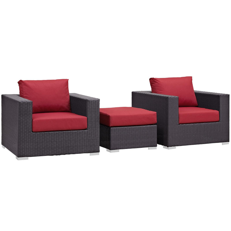 Modway Furniture Outdoor Seating Sets EEI-2174-EXP-RED-SET IMAGE 2