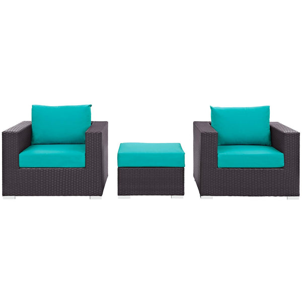 Modway Furniture Outdoor Seating Sets EEI-2174-EXP-TRQ-SET IMAGE 1