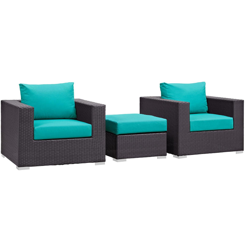 Modway Furniture Outdoor Seating Sets EEI-2174-EXP-TRQ-SET IMAGE 2