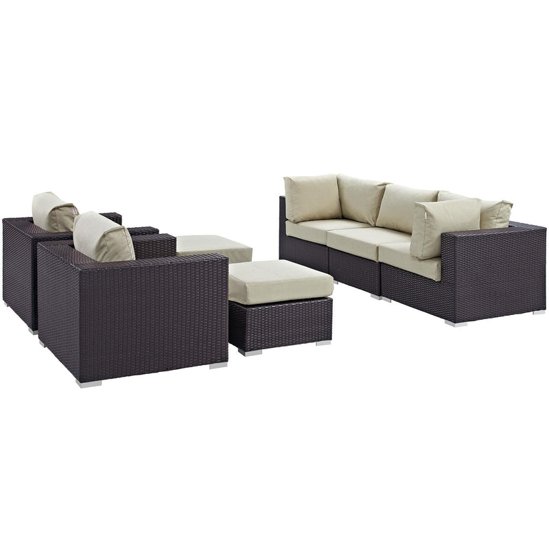 Modway Furniture Outdoor Seating Sets EEI-2200-EXP-BEI-SET IMAGE 3