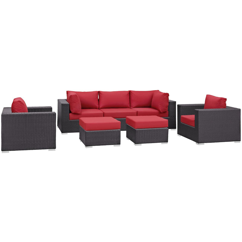 Modway Furniture Outdoor Seating Sets EEI-2200-EXP-RED-SET IMAGE 1