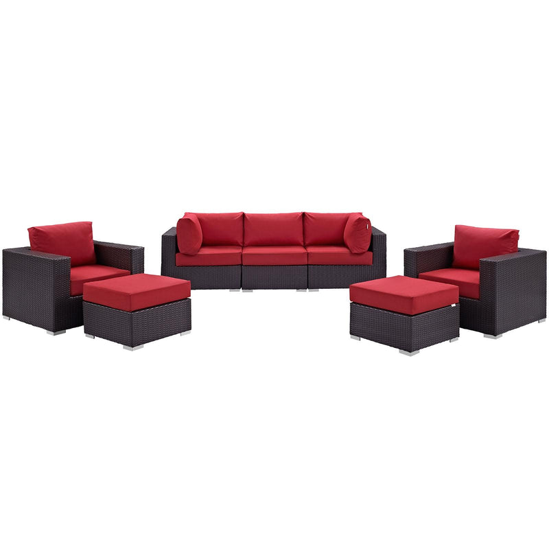 Modway Furniture Outdoor Seating Sets EEI-2200-EXP-RED-SET IMAGE 2