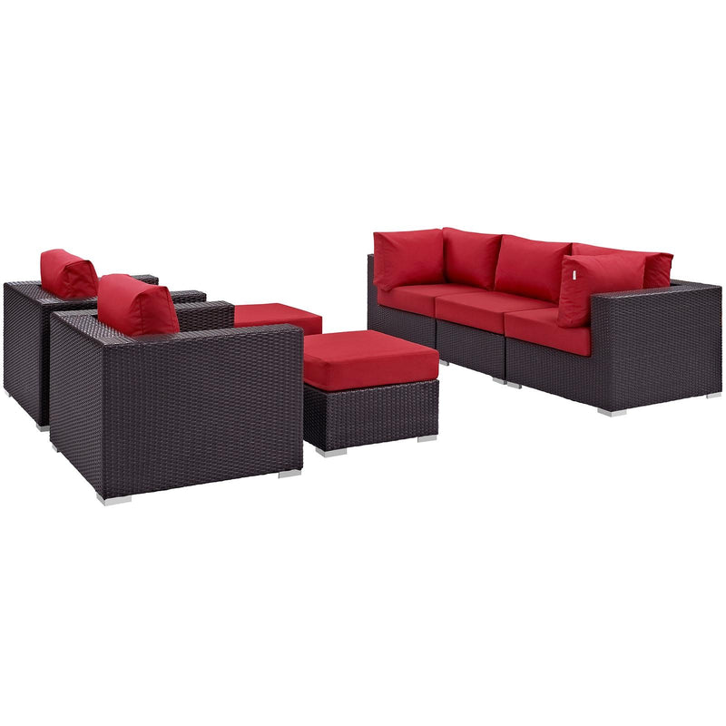 Modway Furniture Outdoor Seating Sets EEI-2200-EXP-RED-SET IMAGE 3