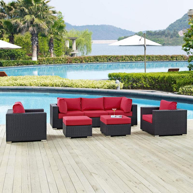 Modway Furniture Outdoor Seating Sets EEI-2200-EXP-RED-SET IMAGE 8