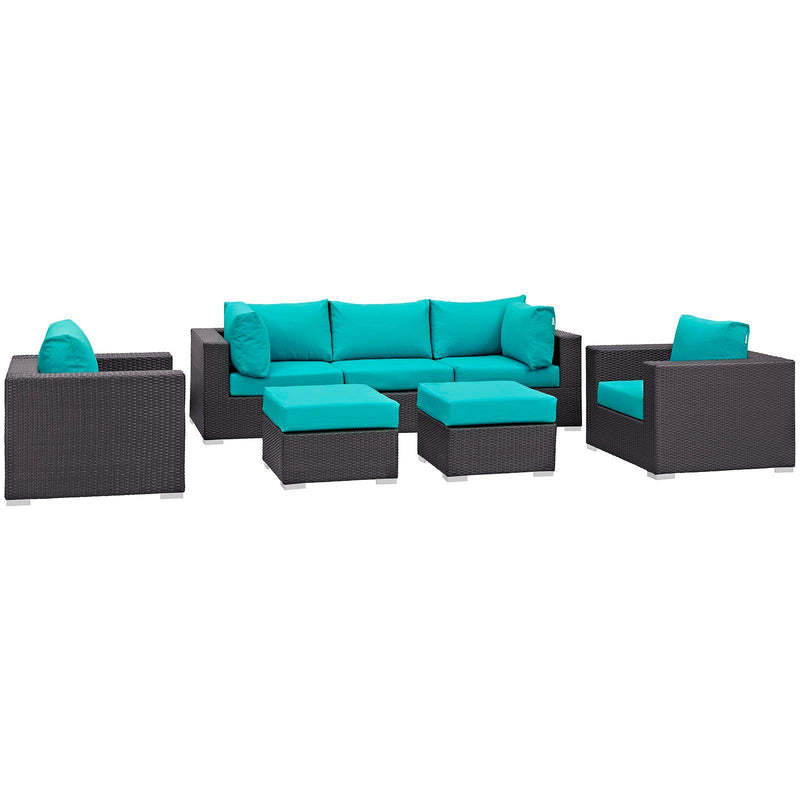 Modway Furniture Outdoor Seating Sets EEI-2200-EXP-TRQ-SET IMAGE 1