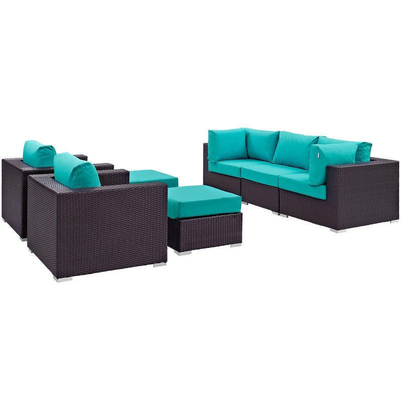 Modway Furniture Outdoor Seating Sets EEI-2200-EXP-TRQ-SET IMAGE 3