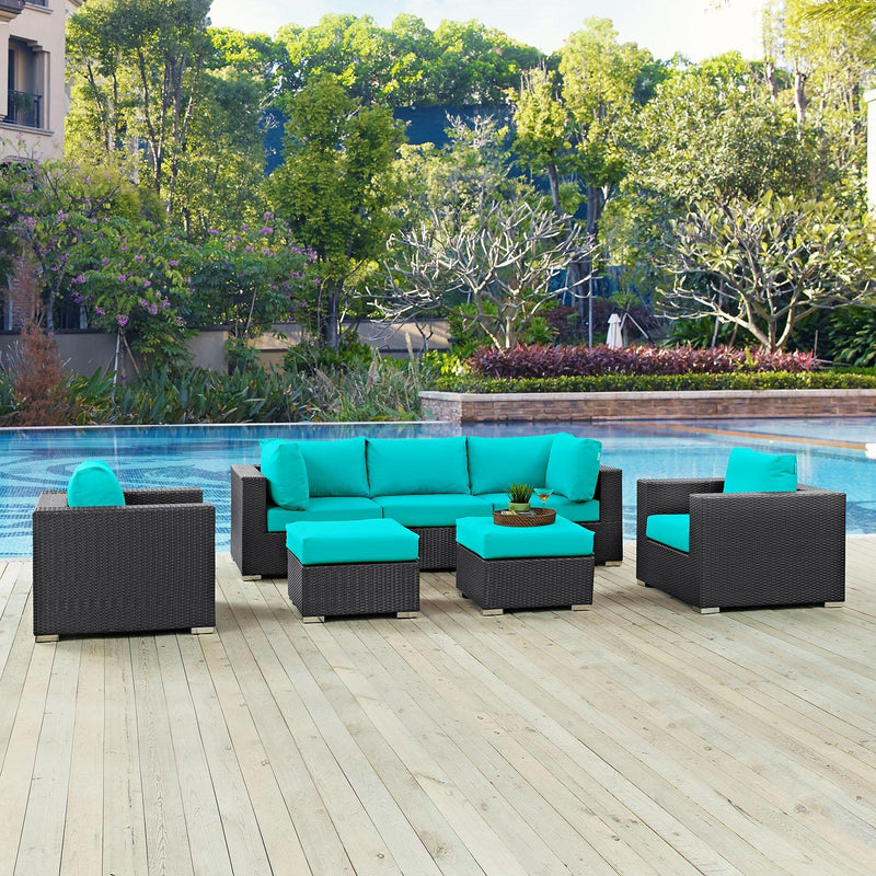 Modway Furniture Outdoor Seating Sets EEI-2200-EXP-TRQ-SET IMAGE 8