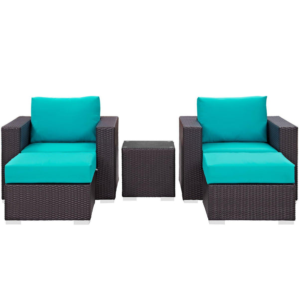 Modway Furniture Outdoor Seating Sets EEI-2201-EXP-TRQ-SET IMAGE 1