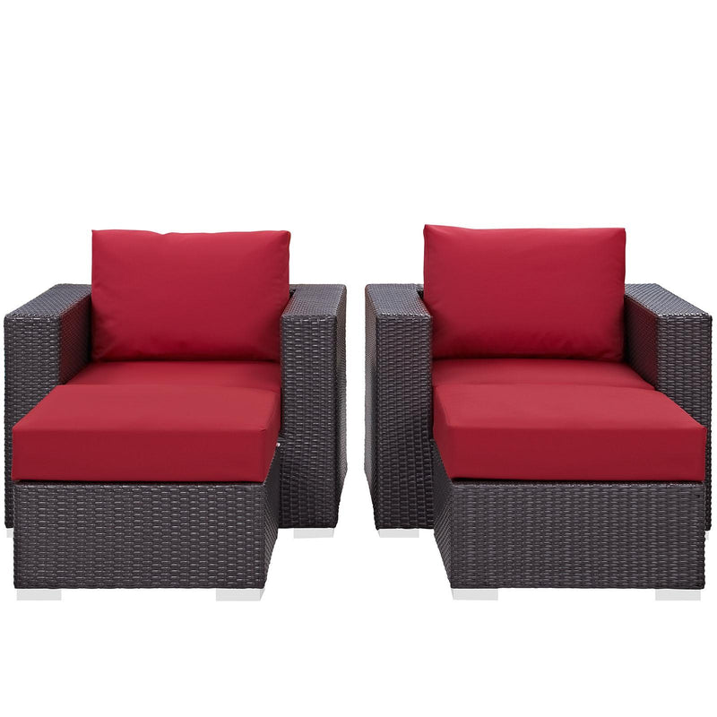 Modway Furniture Outdoor Seating Sets EEI-2202-EXP-RED-SET IMAGE 1