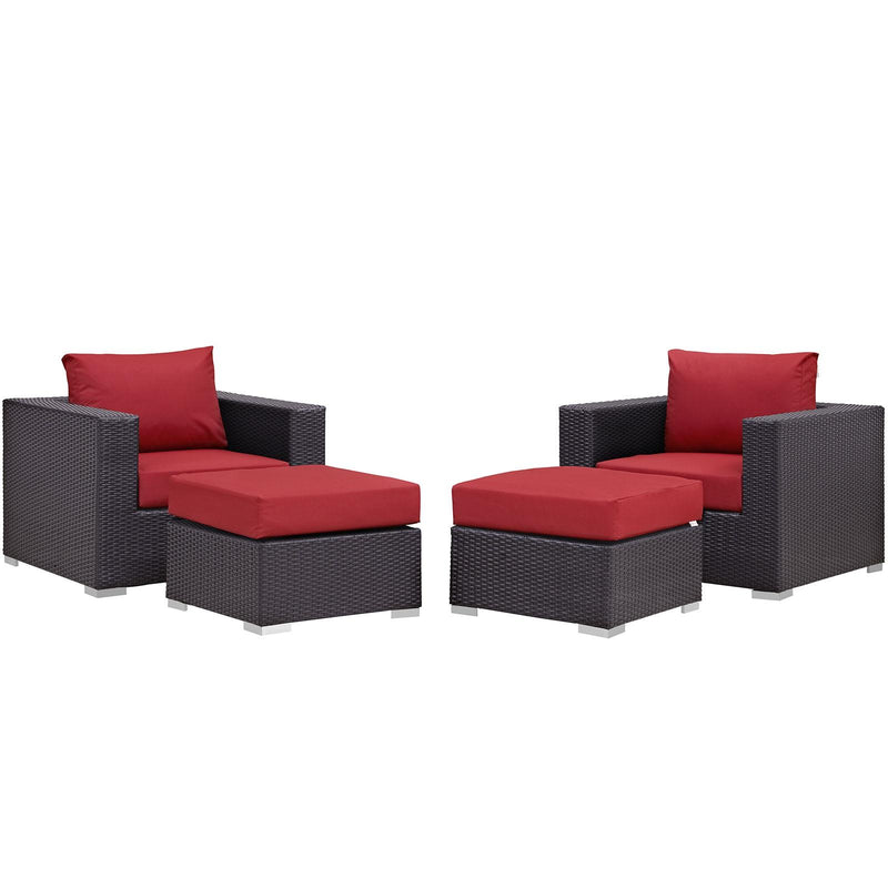 Modway Furniture Outdoor Seating Sets EEI-2202-EXP-RED-SET IMAGE 2