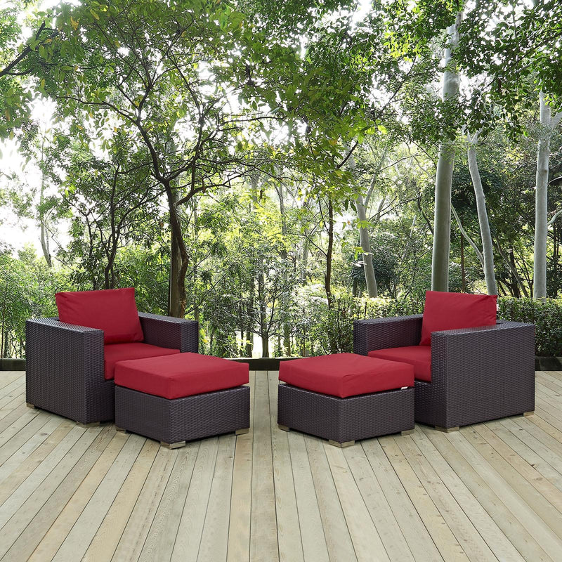 Modway Furniture Outdoor Seating Sets EEI-2202-EXP-RED-SET IMAGE 6