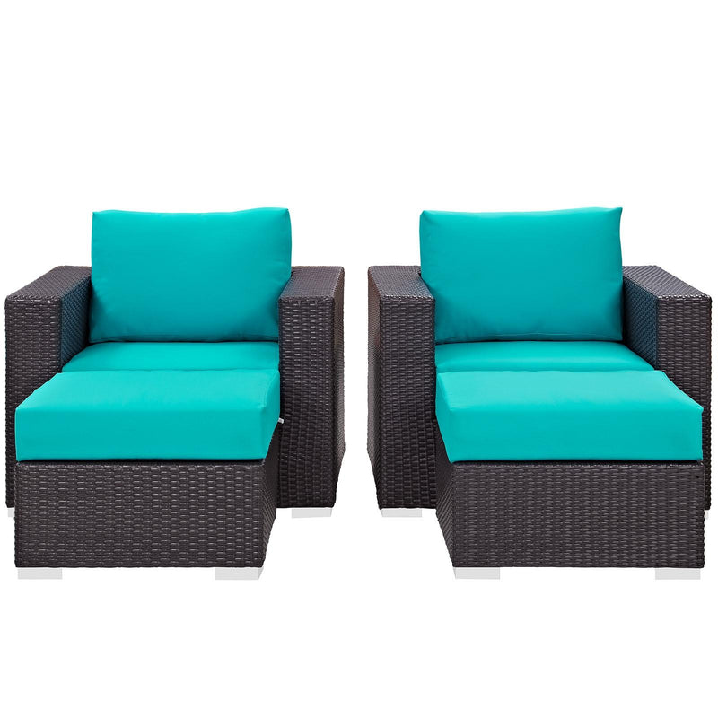 Modway Furniture Outdoor Seating Sets EEI-2202-EXP-TRQ-SET IMAGE 1