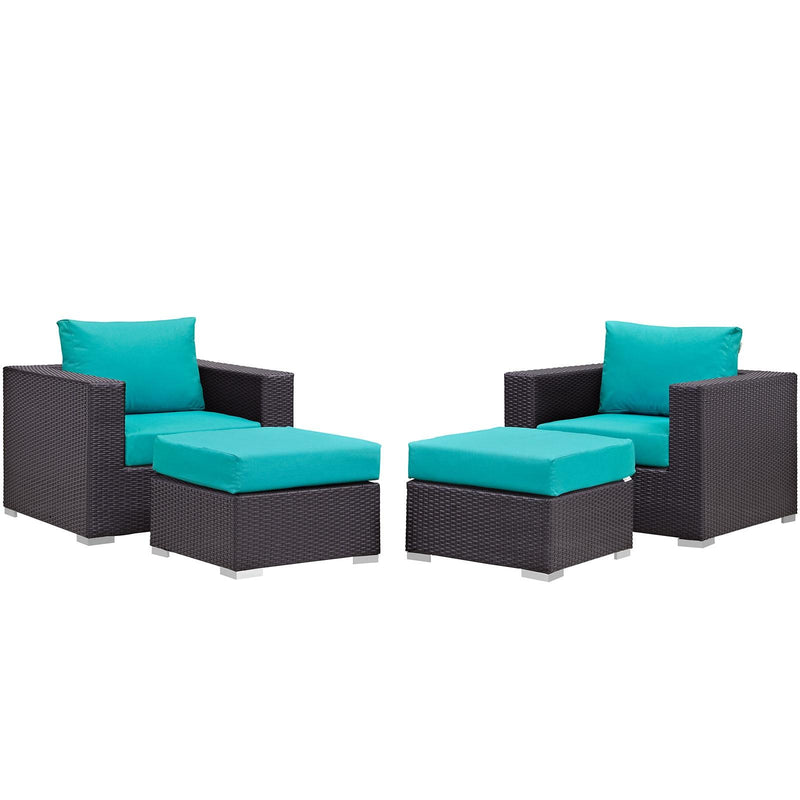 Modway Furniture Outdoor Seating Sets EEI-2202-EXP-TRQ-SET IMAGE 2