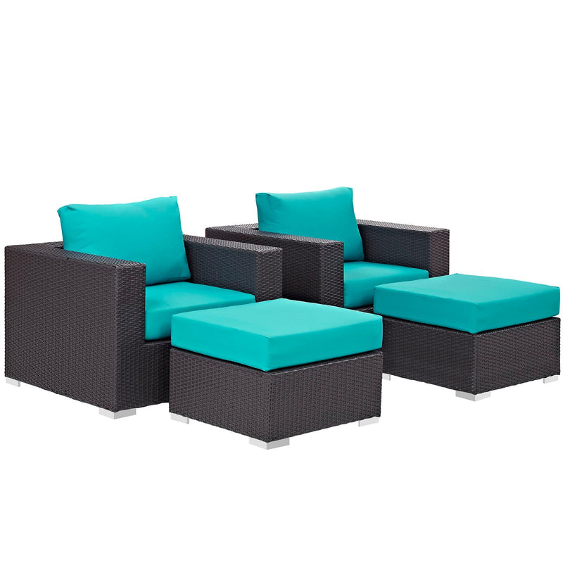 Modway Furniture Outdoor Seating Sets EEI-2202-EXP-TRQ-SET IMAGE 3