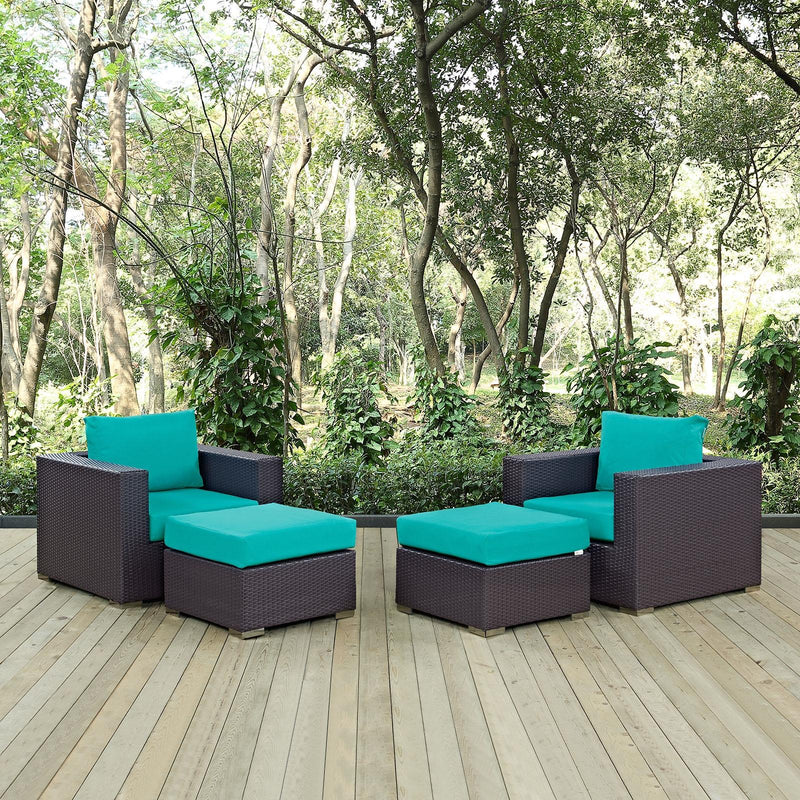 Modway Furniture Outdoor Seating Sets EEI-2202-EXP-TRQ-SET IMAGE 6